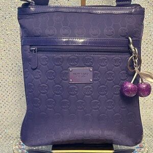 Michael Kors Purple Quilted Crossbody Bag Approx. 9.5 x 11